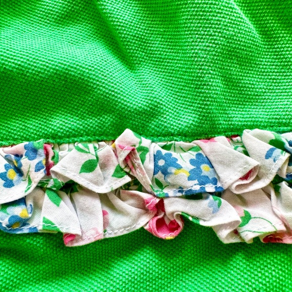 Ralph Lauren Baby Girl Green Polo Romper 3M Floral Ruffle One-Piece Spring - Picture 5 of 5